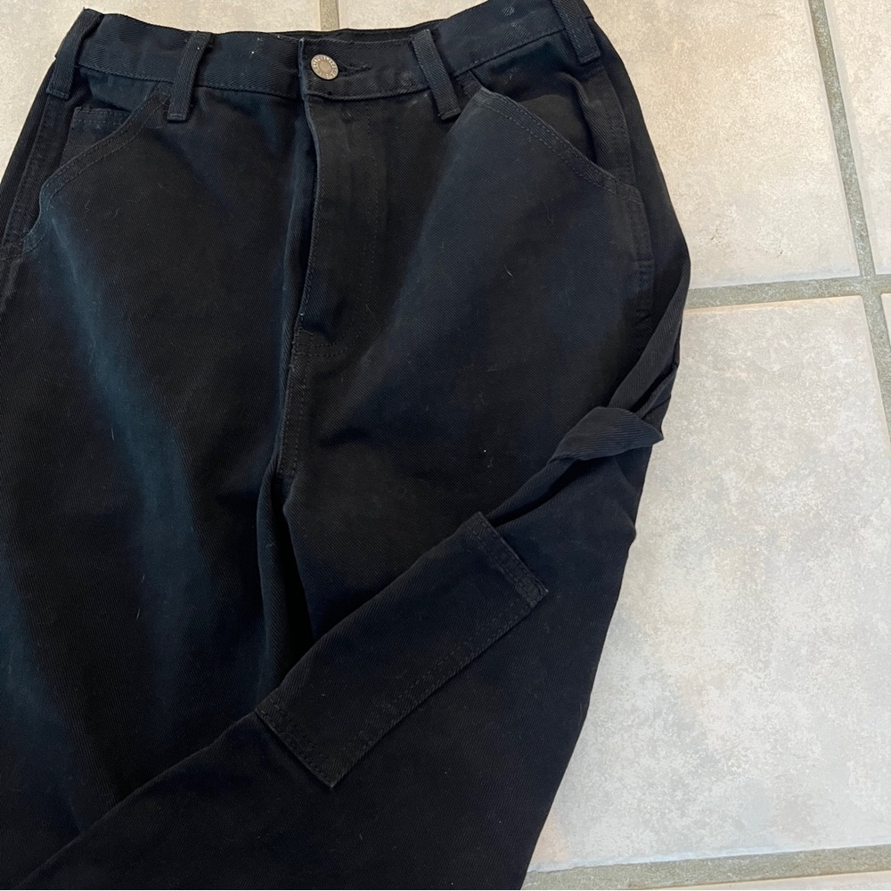 J. Galt Black Carpenter High Waisted Straight Leg Utility Jeans Size Small - Picture 4 of 9